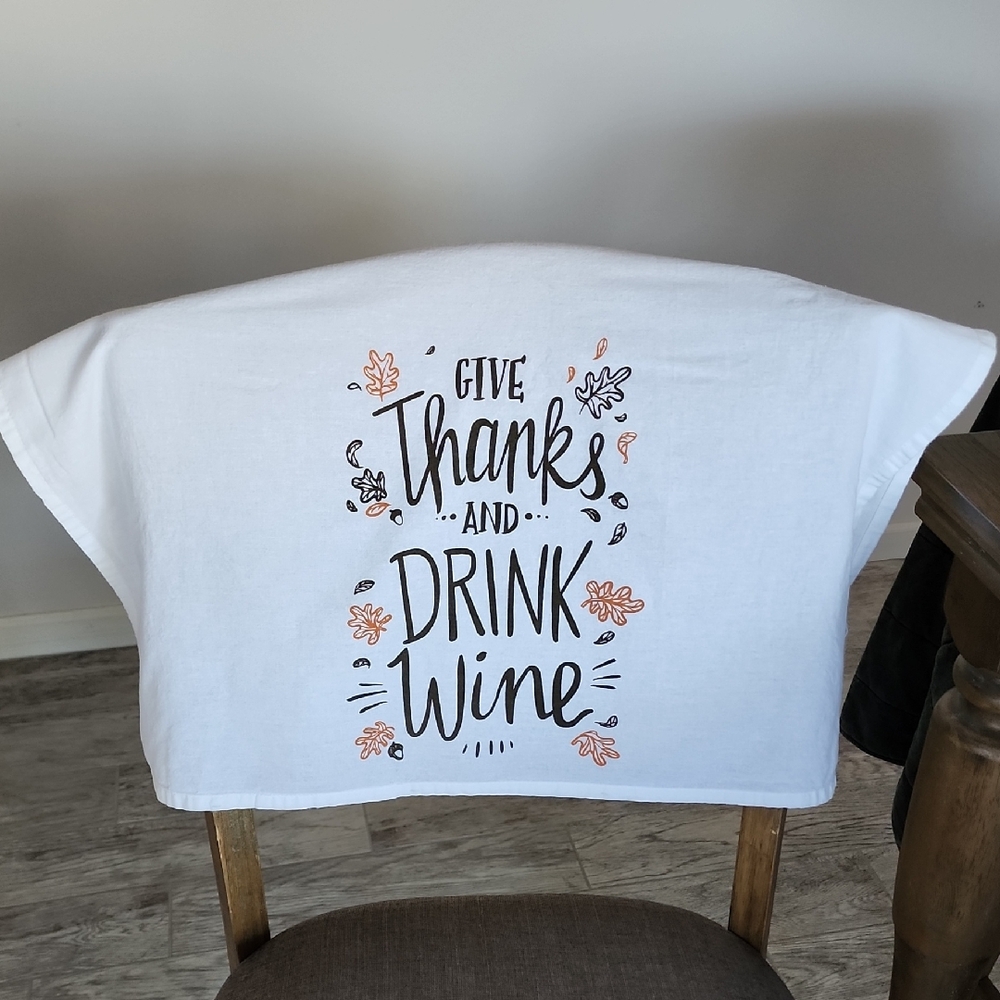 Primitives By Kathy Give Thanks Tea Towel